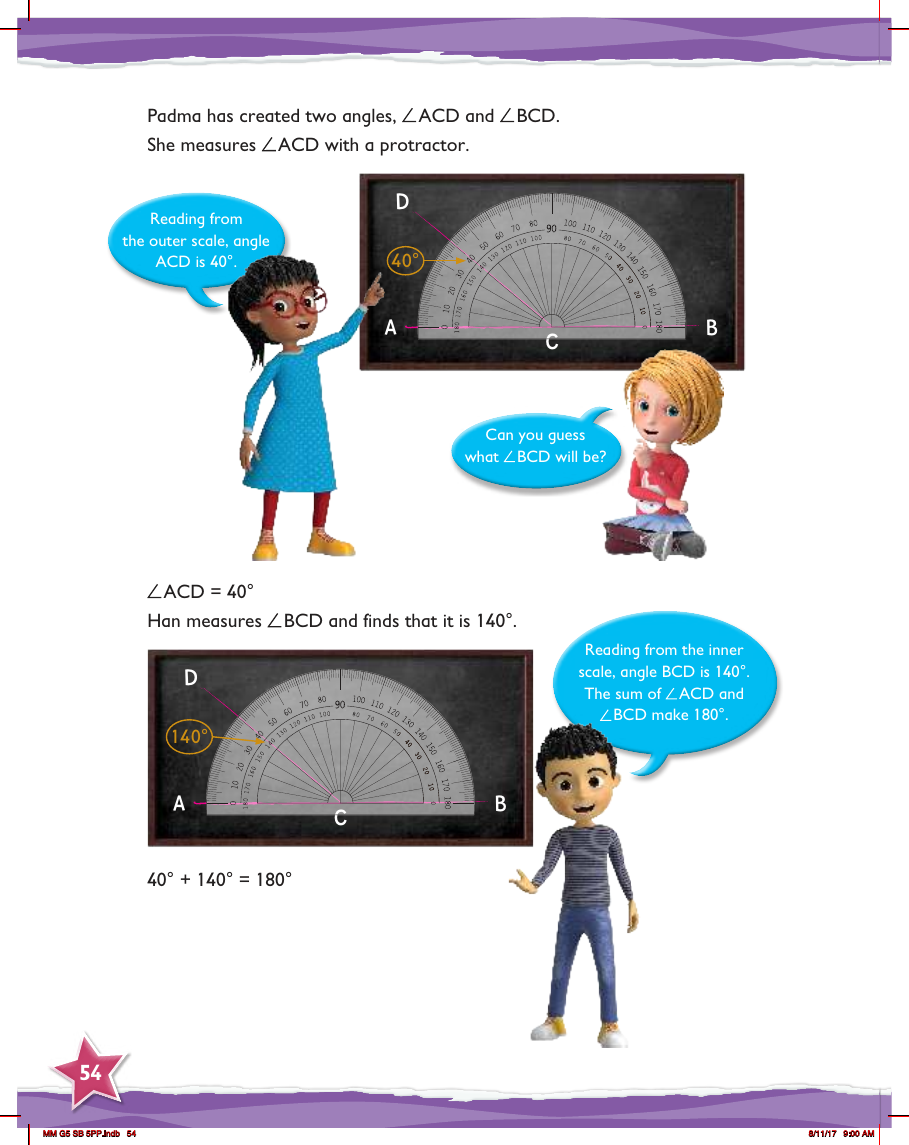 Max Maths, Year 5, Learn together, Angles on a straight line (2)