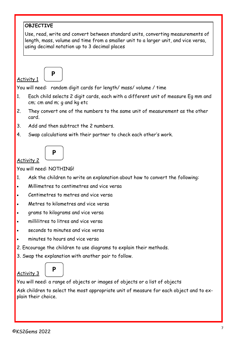 Converting between standard units worksheet