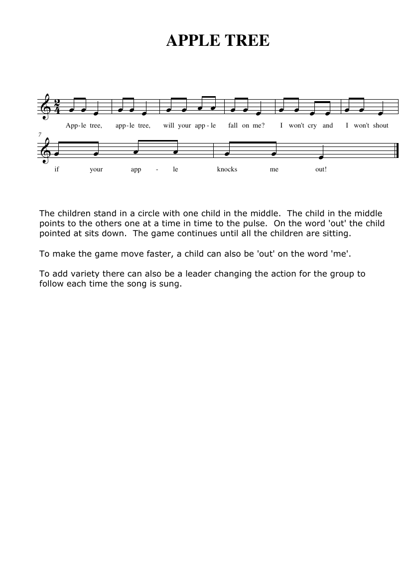 Rhythm and Pulse Reception Notations - Apple tree