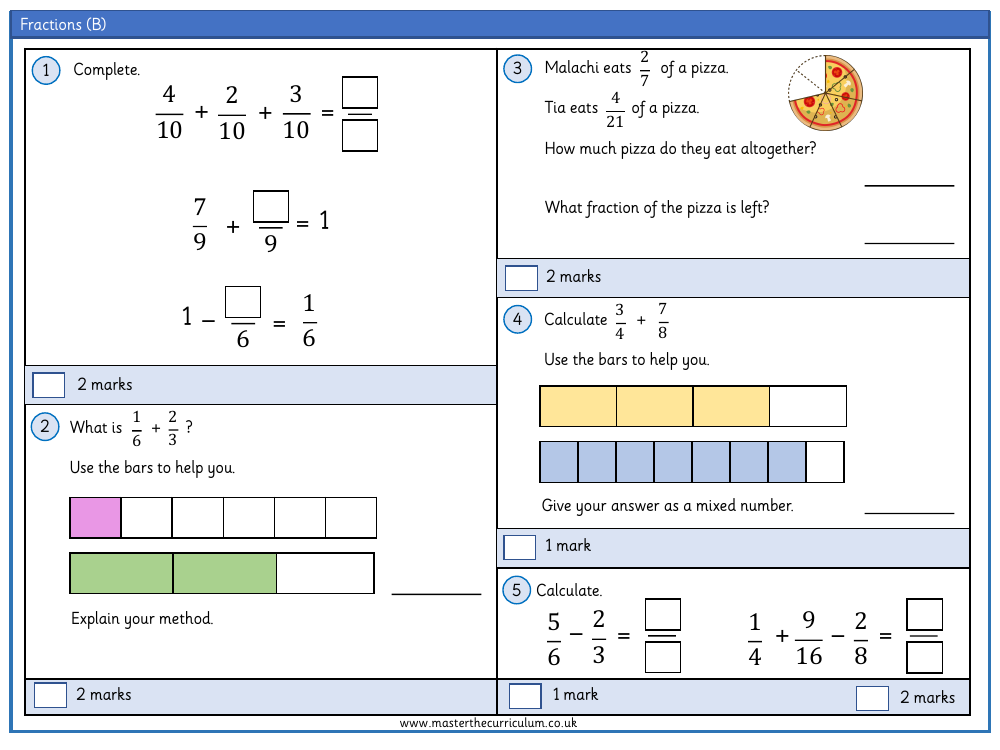 Fractions - Assessment (2)