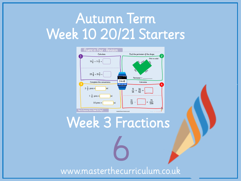 Fractions - Add Mixed Numbers - Starter