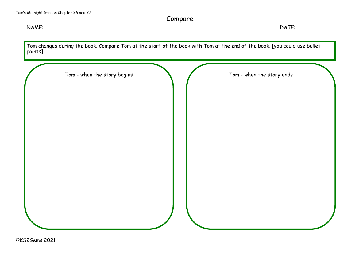 Tom's Midnight Garden - Chapters 26 and 27 - Compare