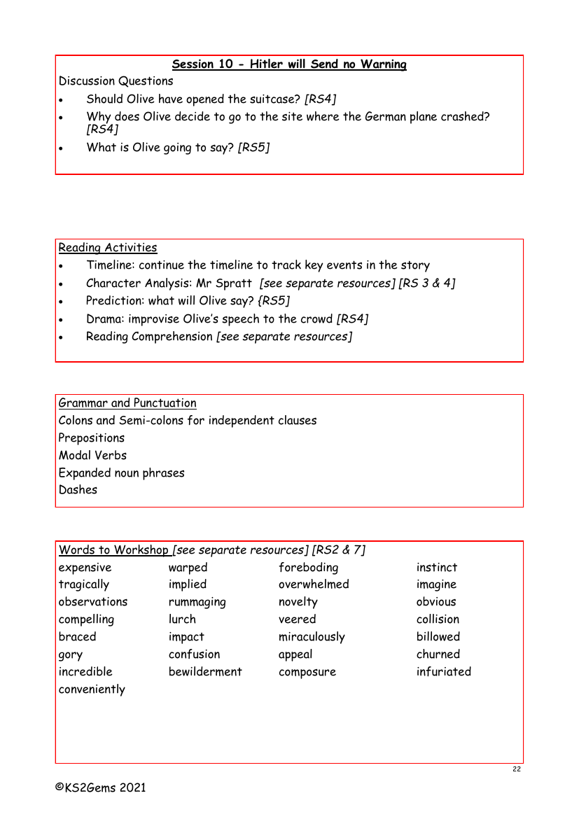 Letters from the Lighthouse - Session 10 - Worksheet