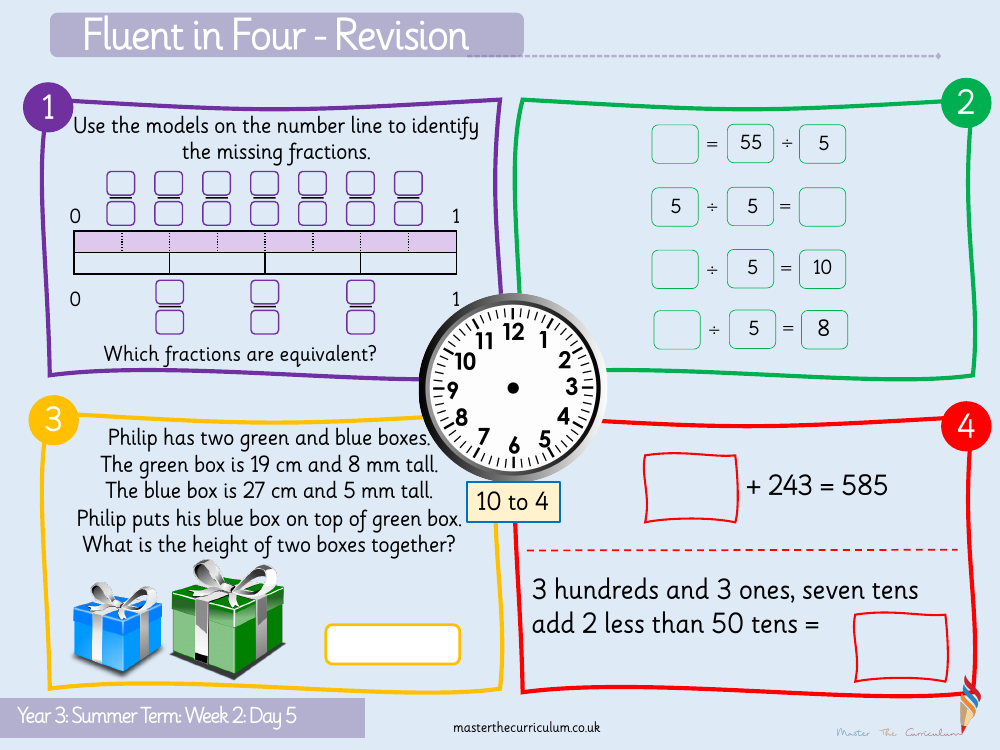 Fractions - Equivalent fractions 2 - Starter