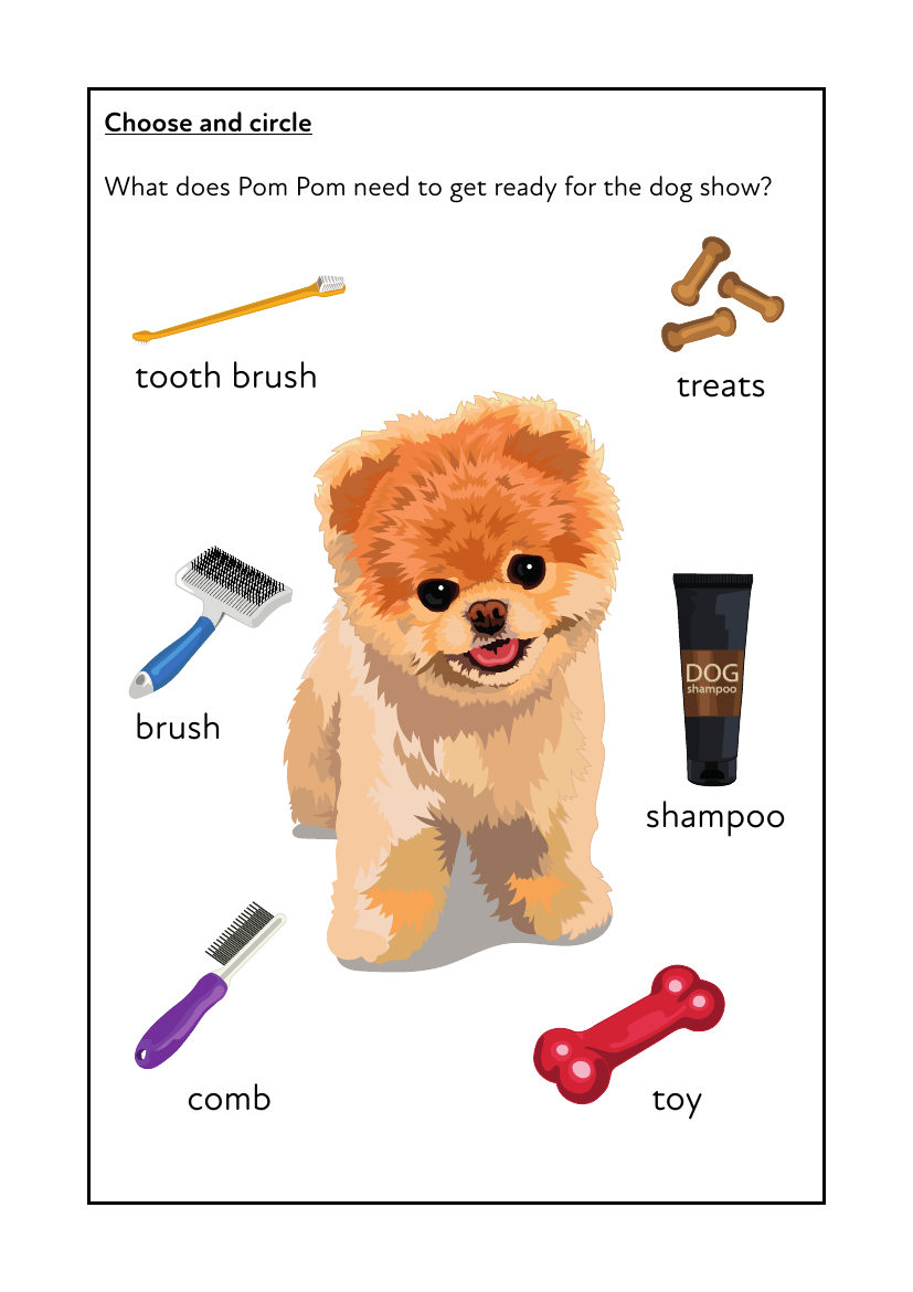 ‘Pom Pom At The Dog Show’ A Fun Writing And Drawing Activity (6 years +) - Activity Pack