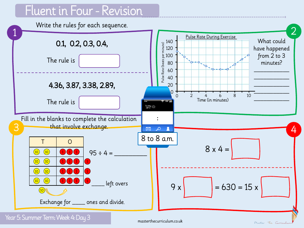 Decimals - Multiply Decimals by 10, 100 and 1,000 - Starter