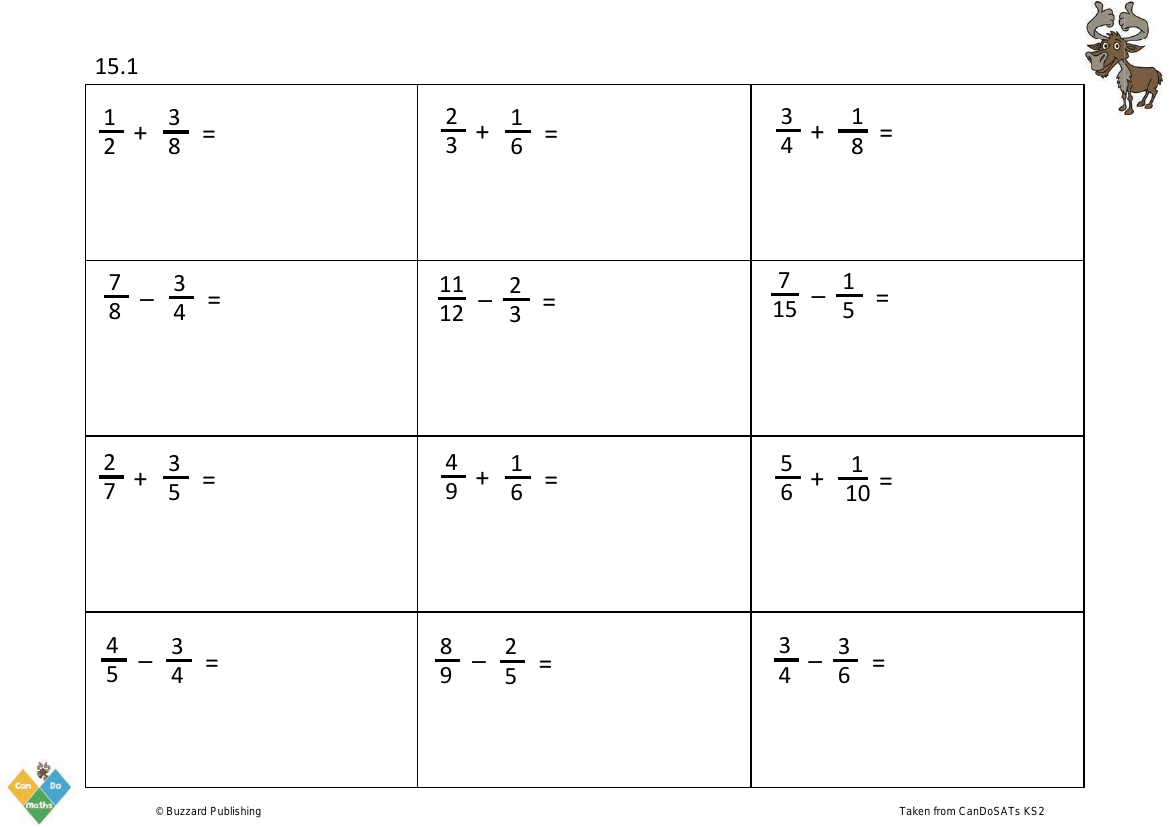 Add and subtract fractions with the same denominator and denominators that are multiples of the same number [F4]