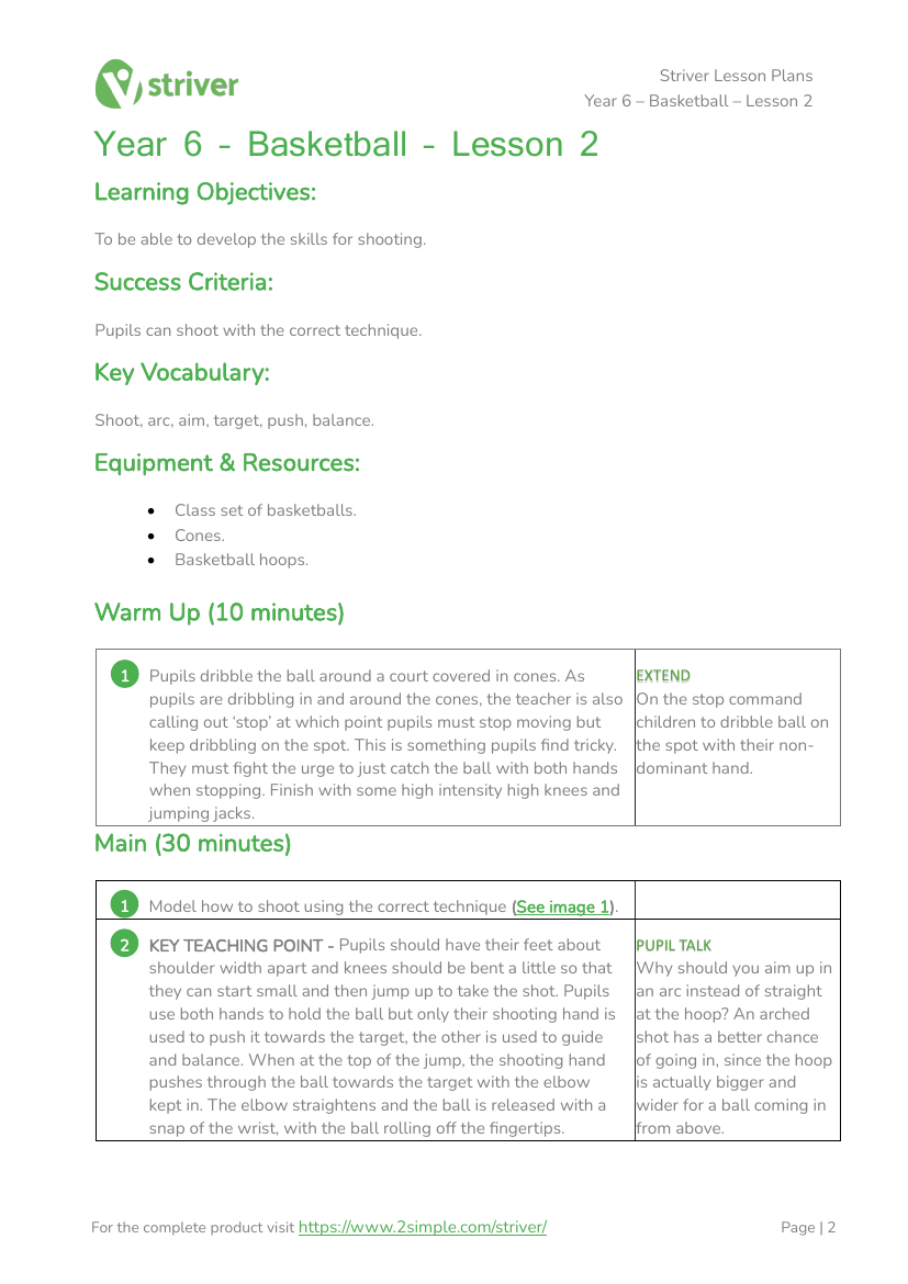 Basketball - Lesson 2
