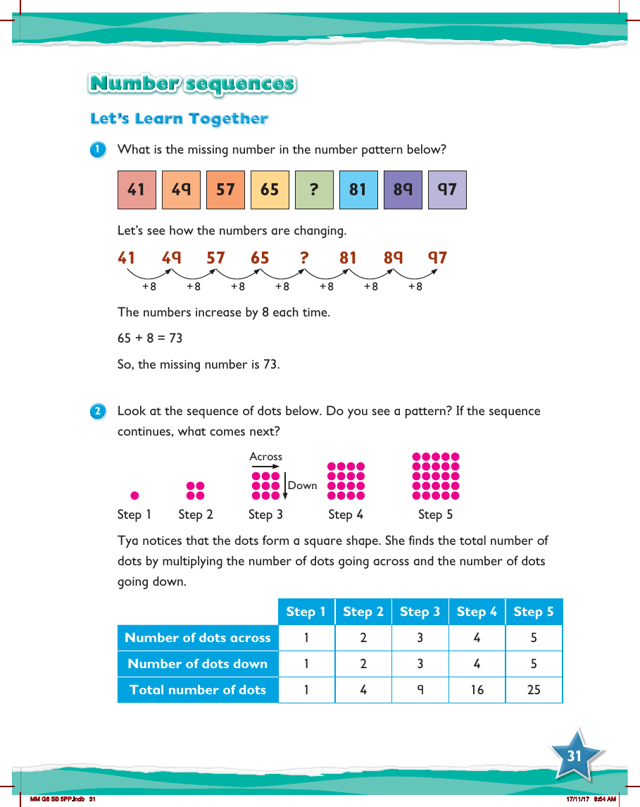 Max Maths, Year 6, Learn together, Number sequences (1)