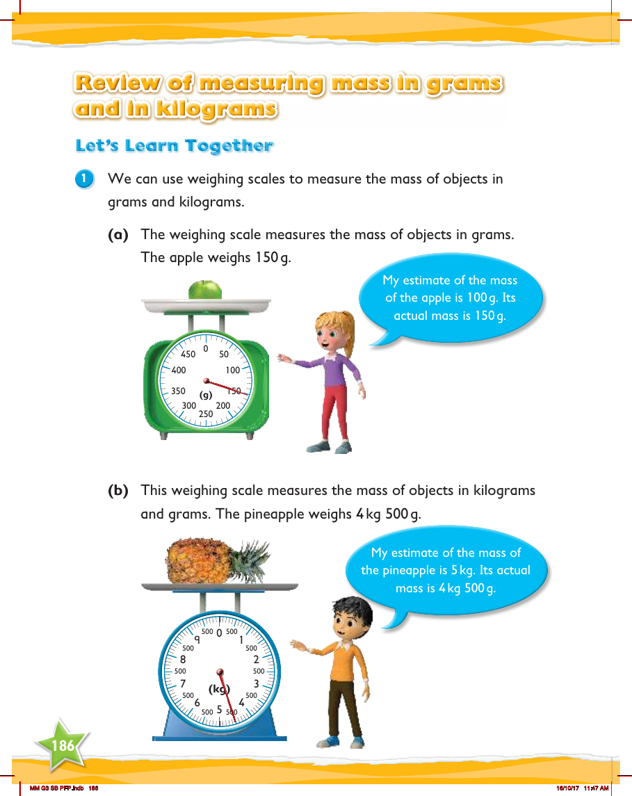 Learn together, Review of measuring mass in grams and kilograms (1)