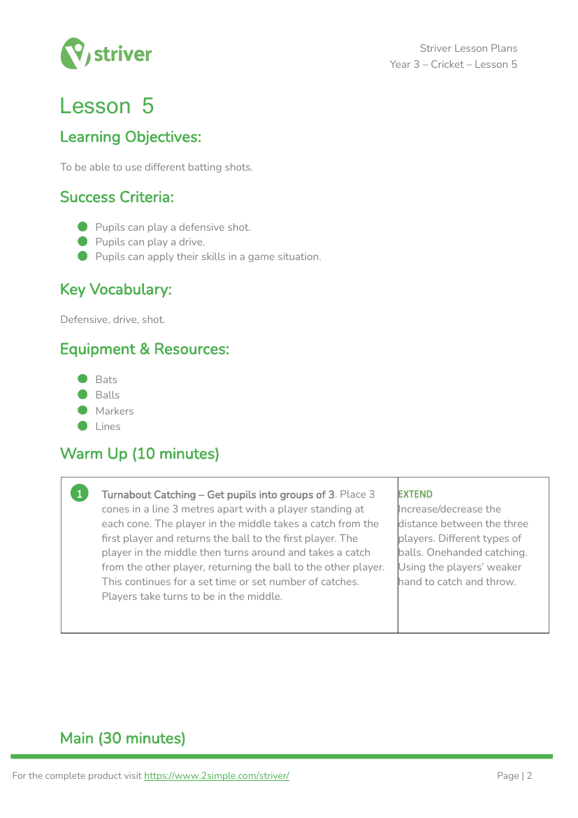Cricket - Lesson 5