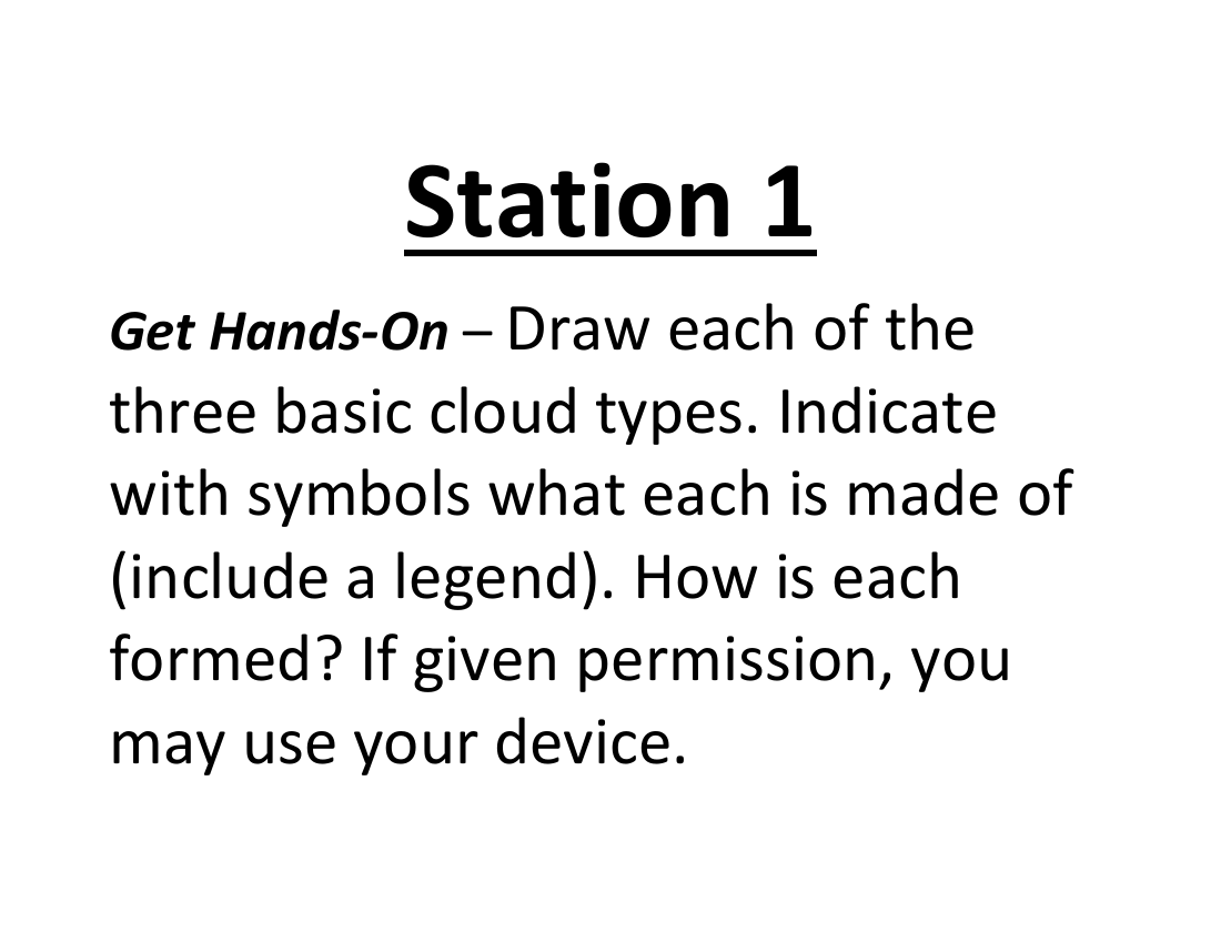 Cloud Types - Lab Station Cards