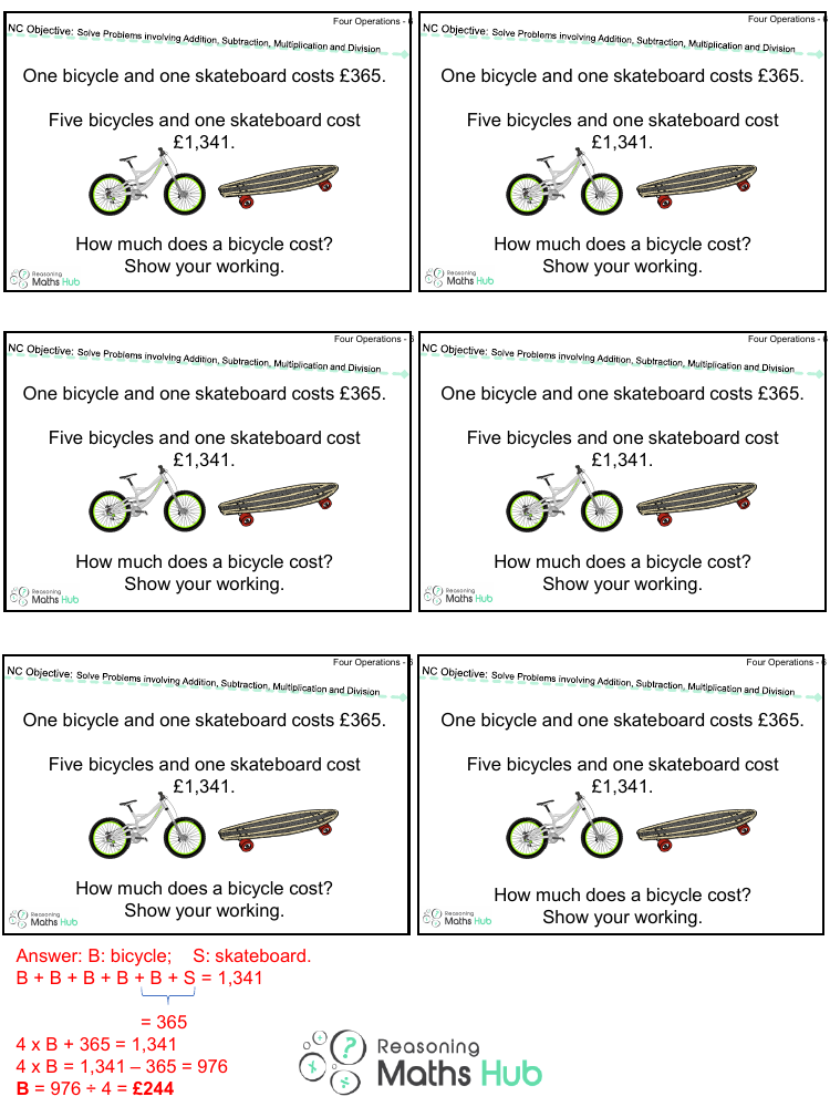 Solve Problems Involving Addition, Subtraction, Multiplication and Division 5 - Reasoning