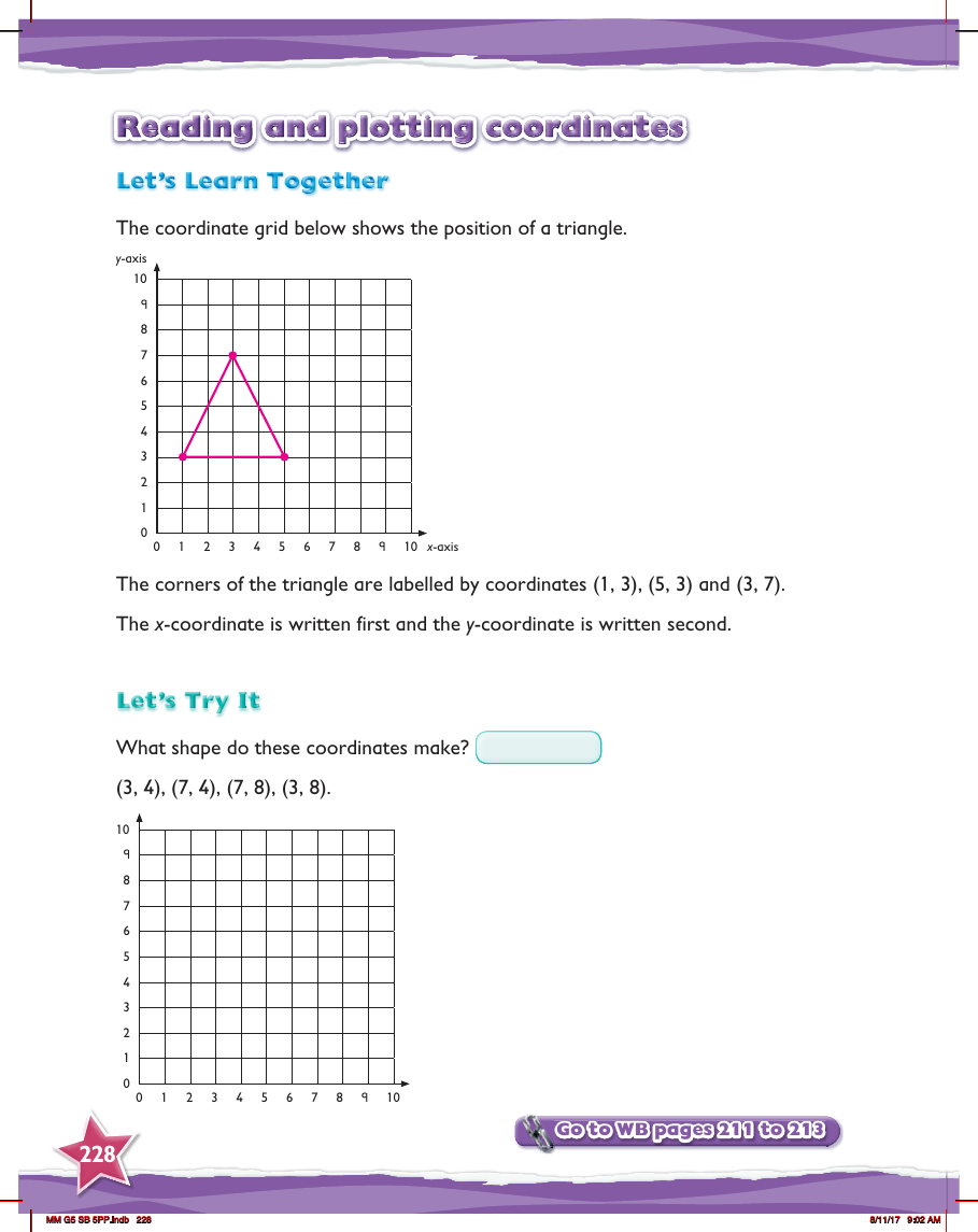 Max Maths, Year 5, Try it, Reading and plotting coordinates