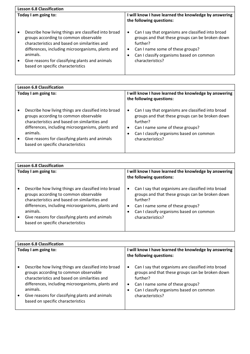 classification-objectives-labels-science-year-6