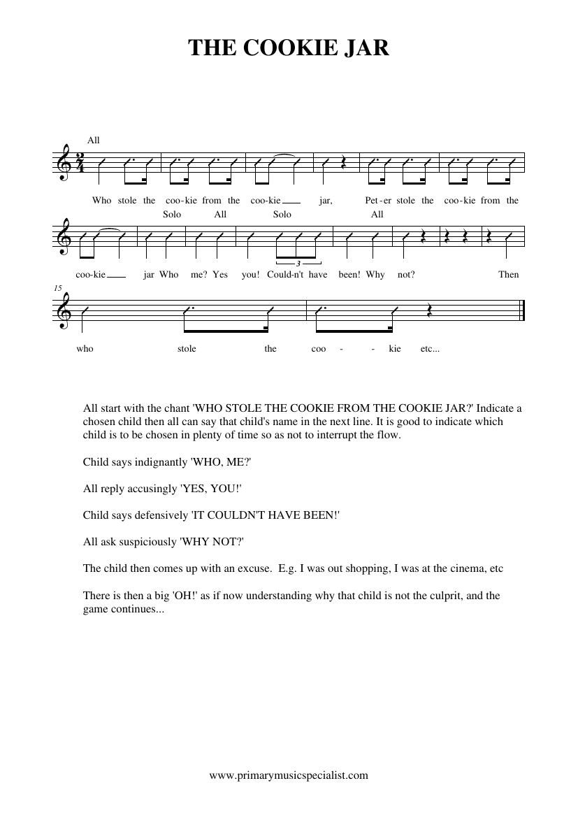Rhythm and Pulse Reception Notations - The cookie jar