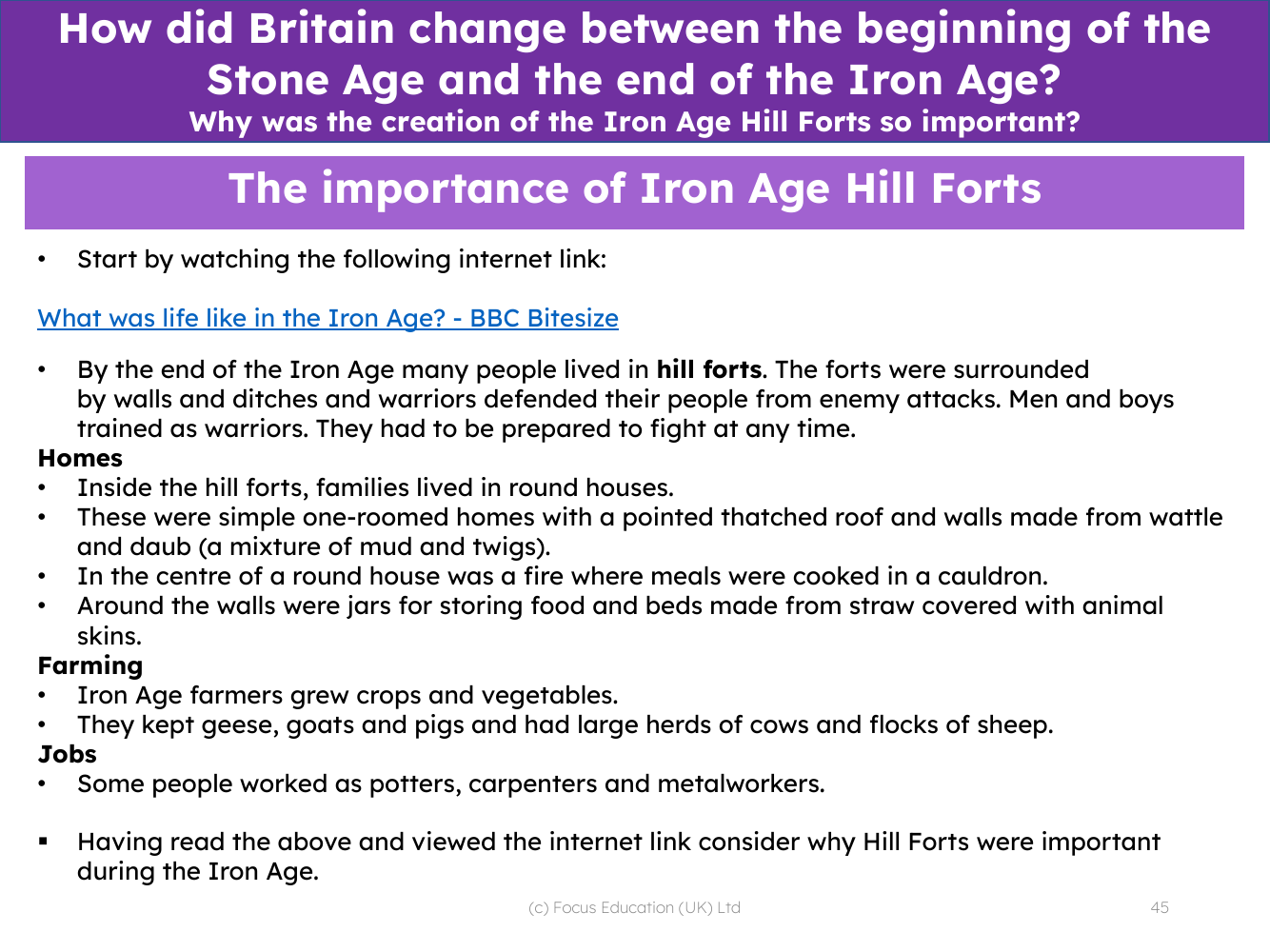 The importance of Iron Age hill forts