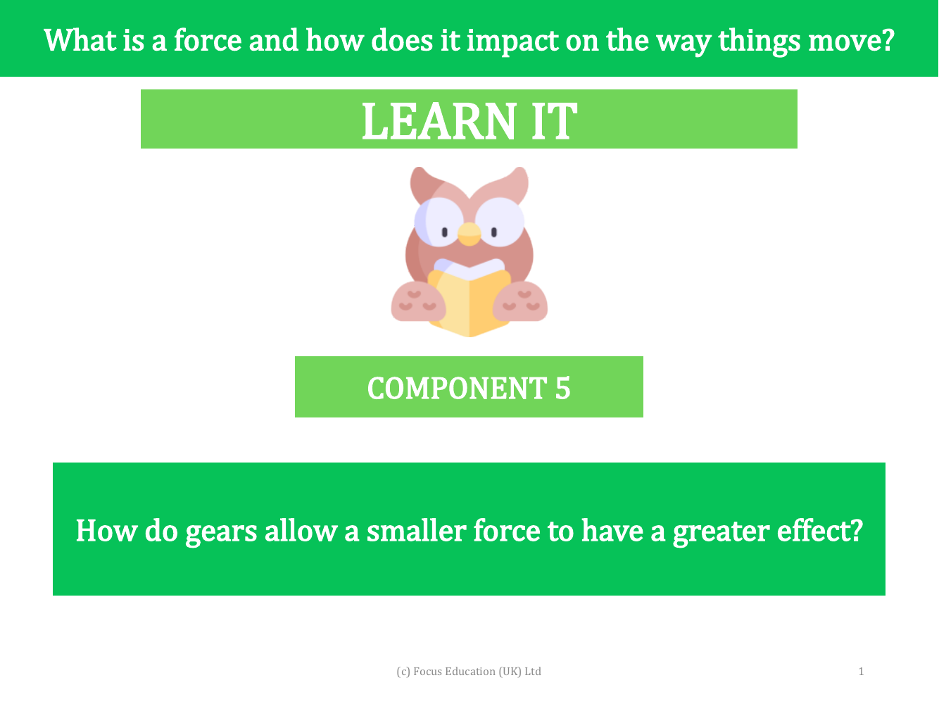 How do gears allow a smaller force to have a greater effect? - presentation