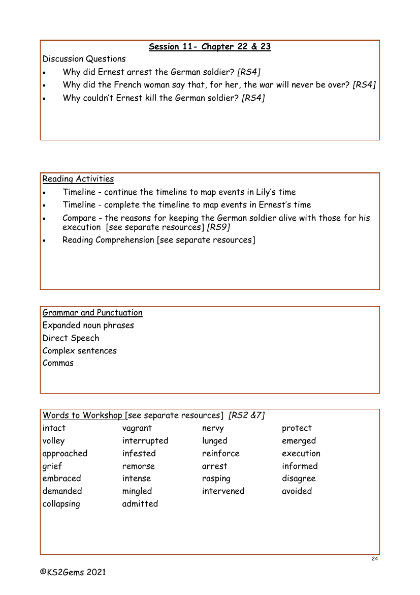 Armistice Runner - Session 11 - Worksheet