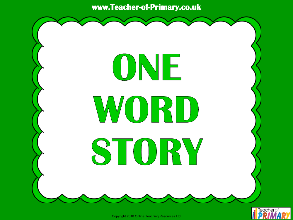 One Word Story Starter Activity - PowerPoint