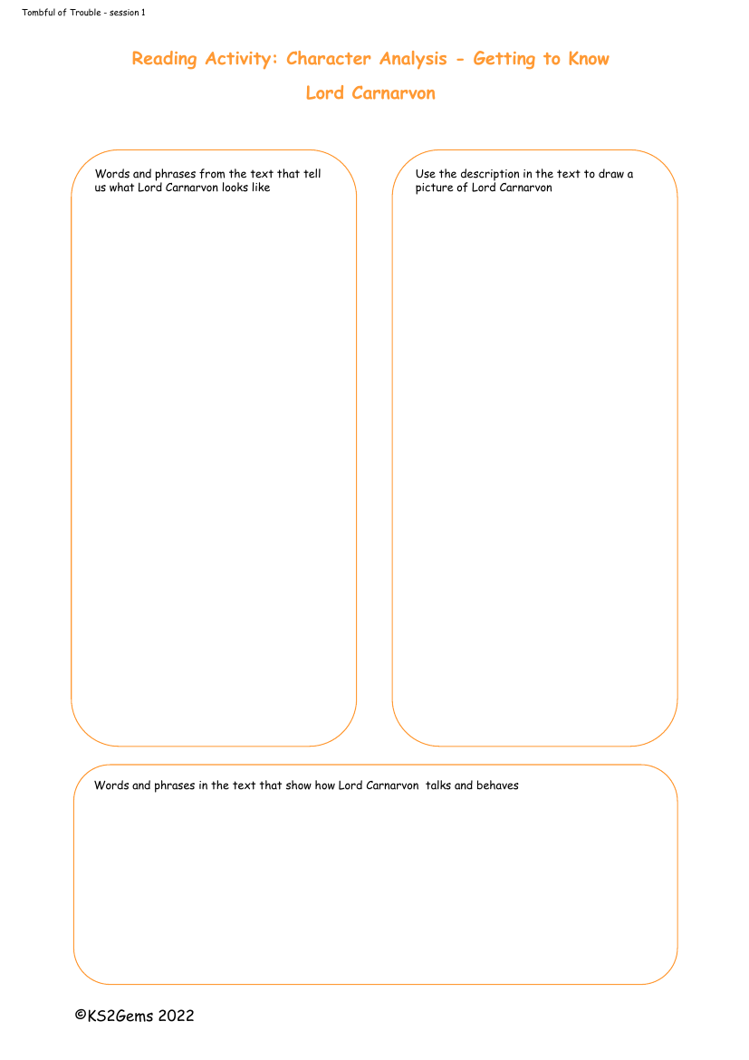 Tombful of Trouble - Session 1 - Character Analysis Lord Carnarvon