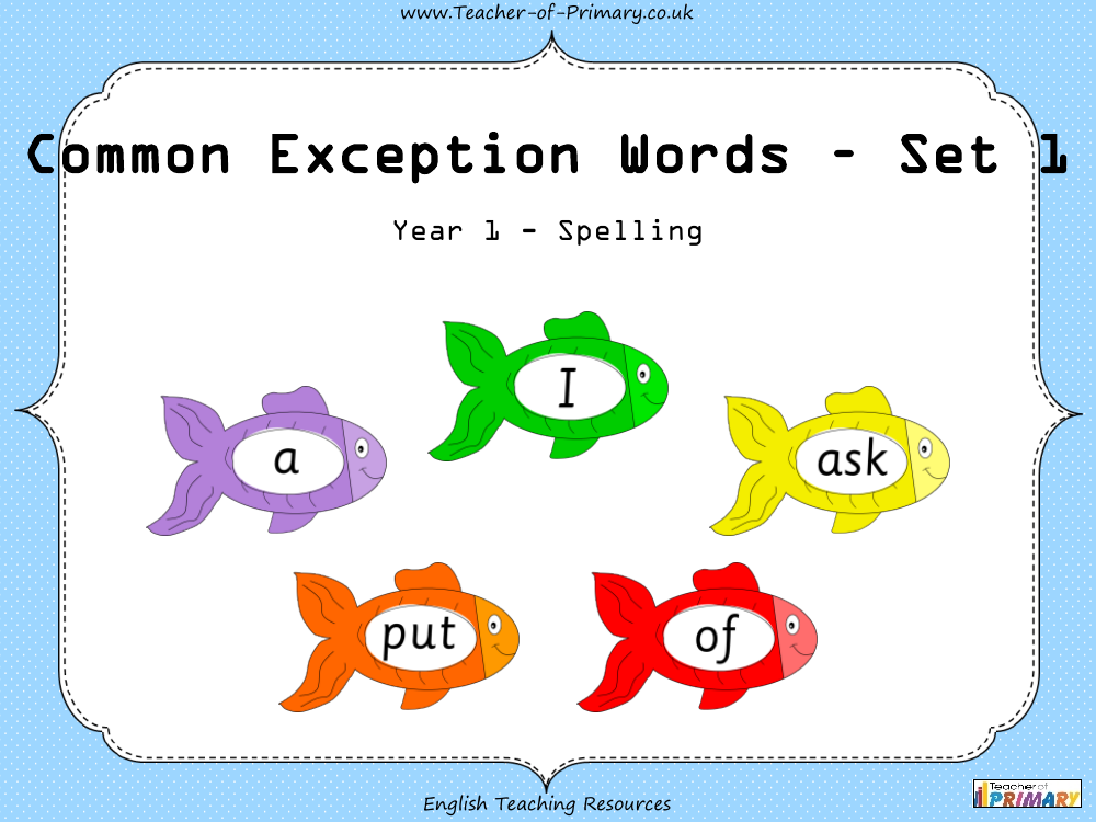 Common Exception Words - Set 1 - PowerPoint