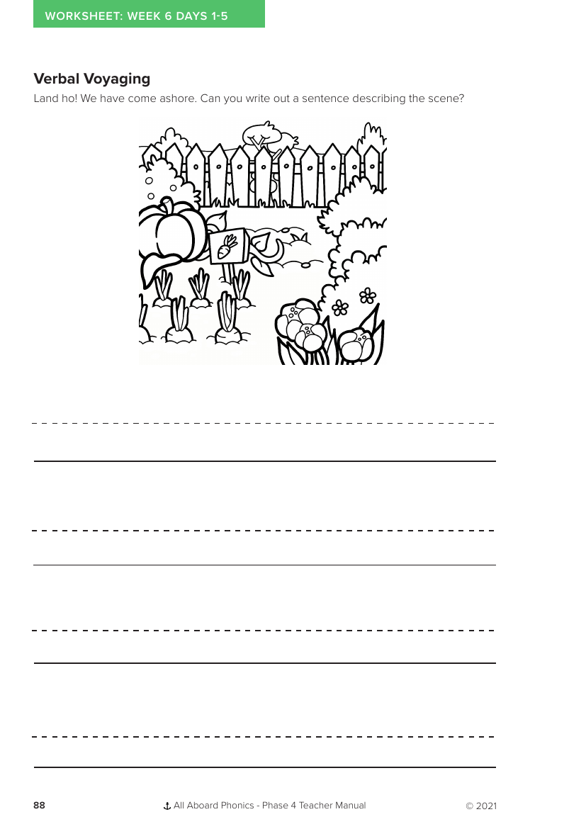 Week 6, Assessment week Verbal Voyaging - Phonics Phase 4 - Worksheet