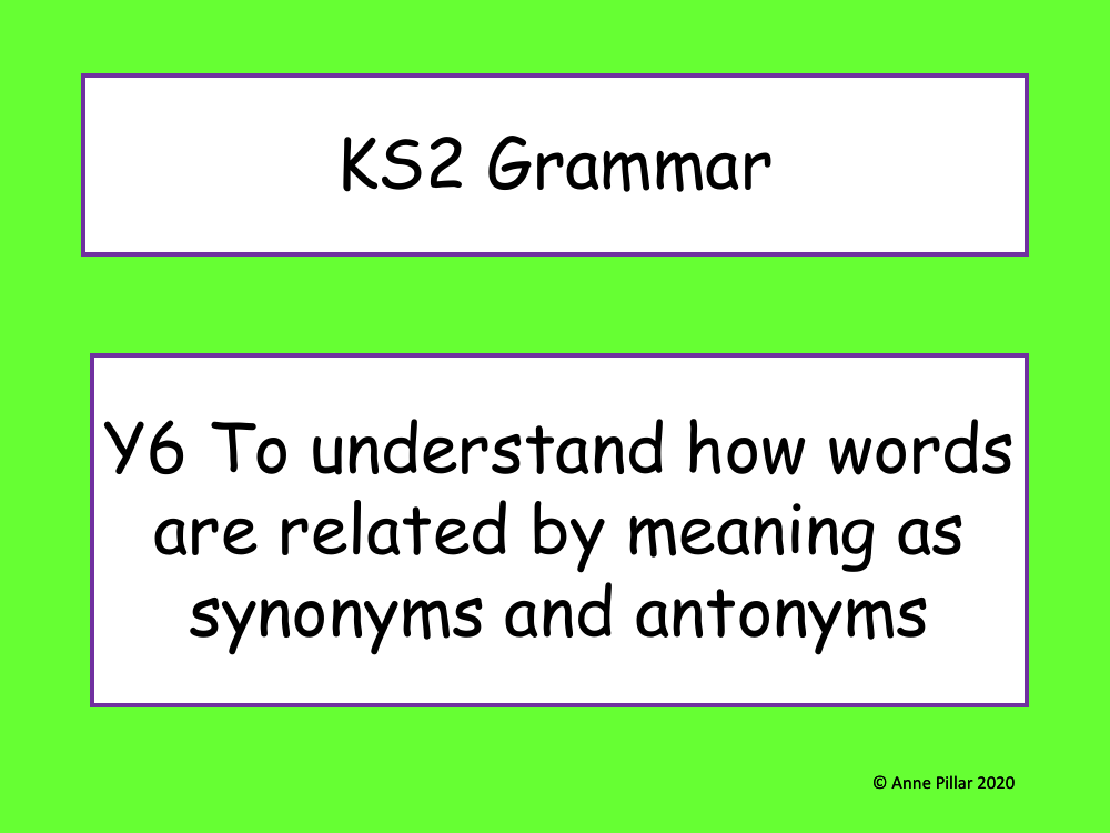 Synonyms and Antonyms Presentation