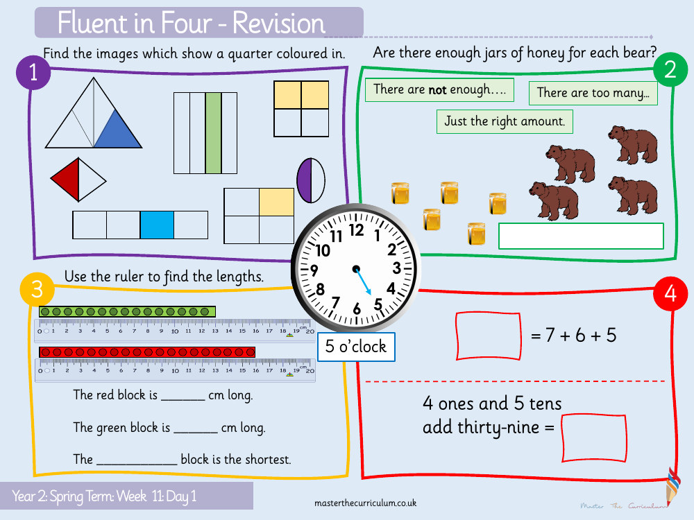 Fractions - Find a quarter - Starter