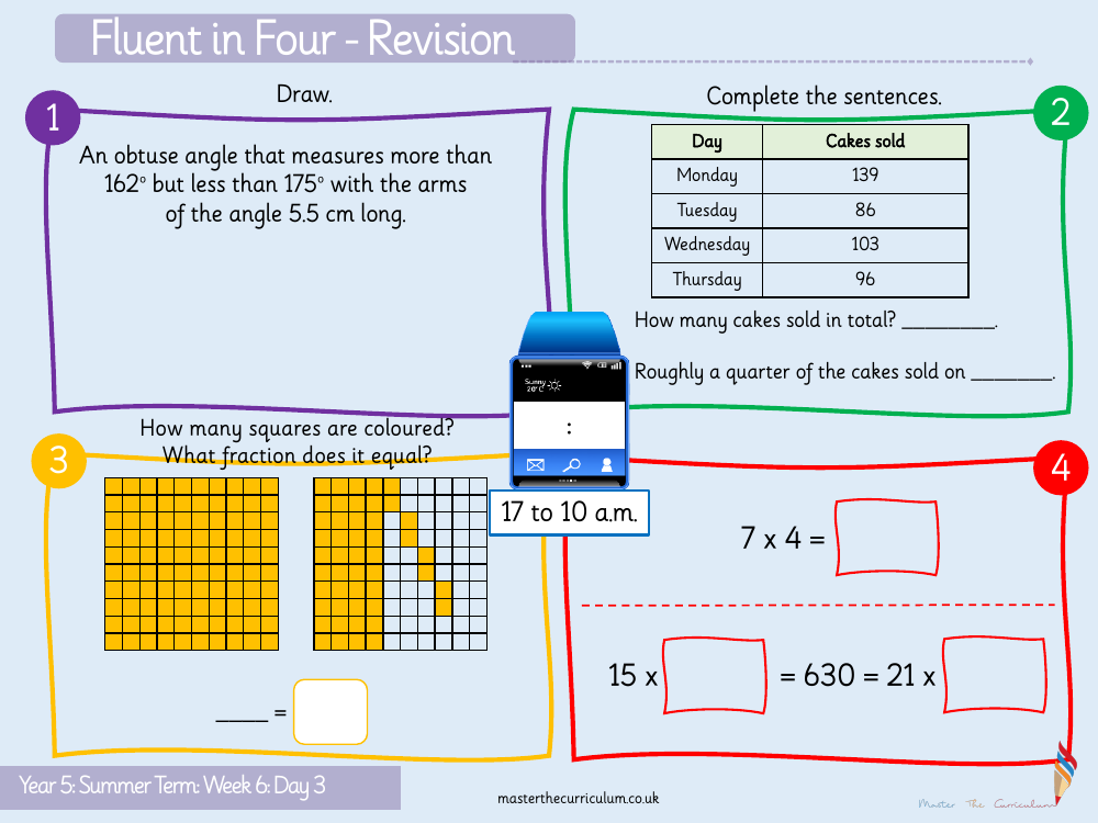 Properties of Shape - Calculate Angles on a Straight Line - Starter