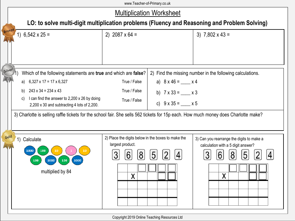 year 6 multiplication homework