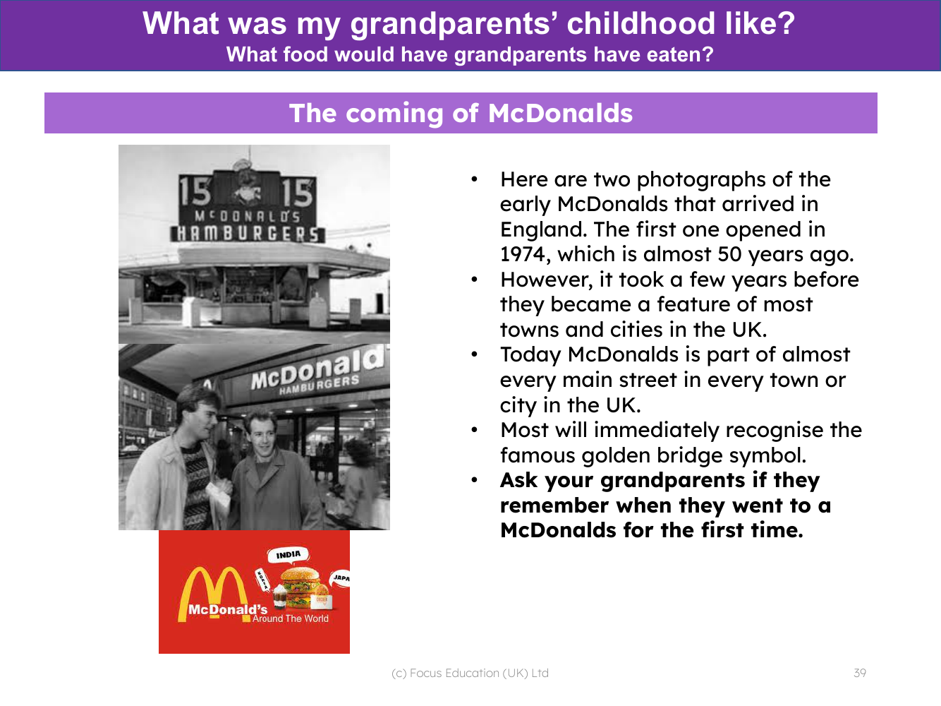 The coming of McDonalds