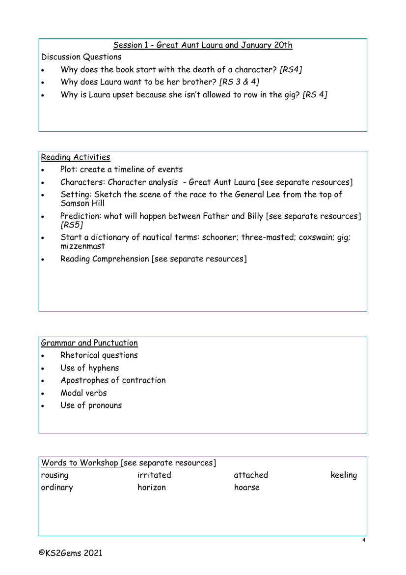 The Wreck of the Zanzibar - Session 1 - Worksheet