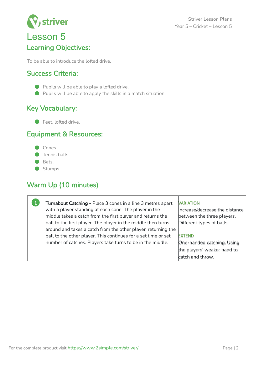 Cricket - Lesson 5