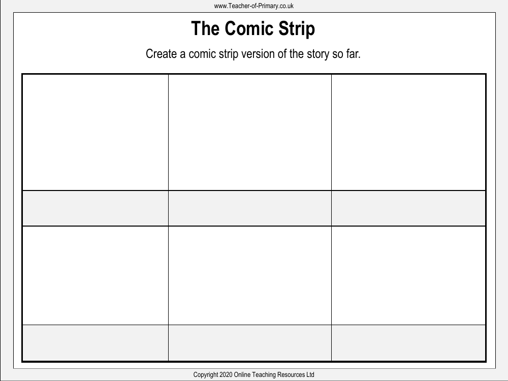 The Highwayman - Lesson 6 - Comic Strip Worksheet