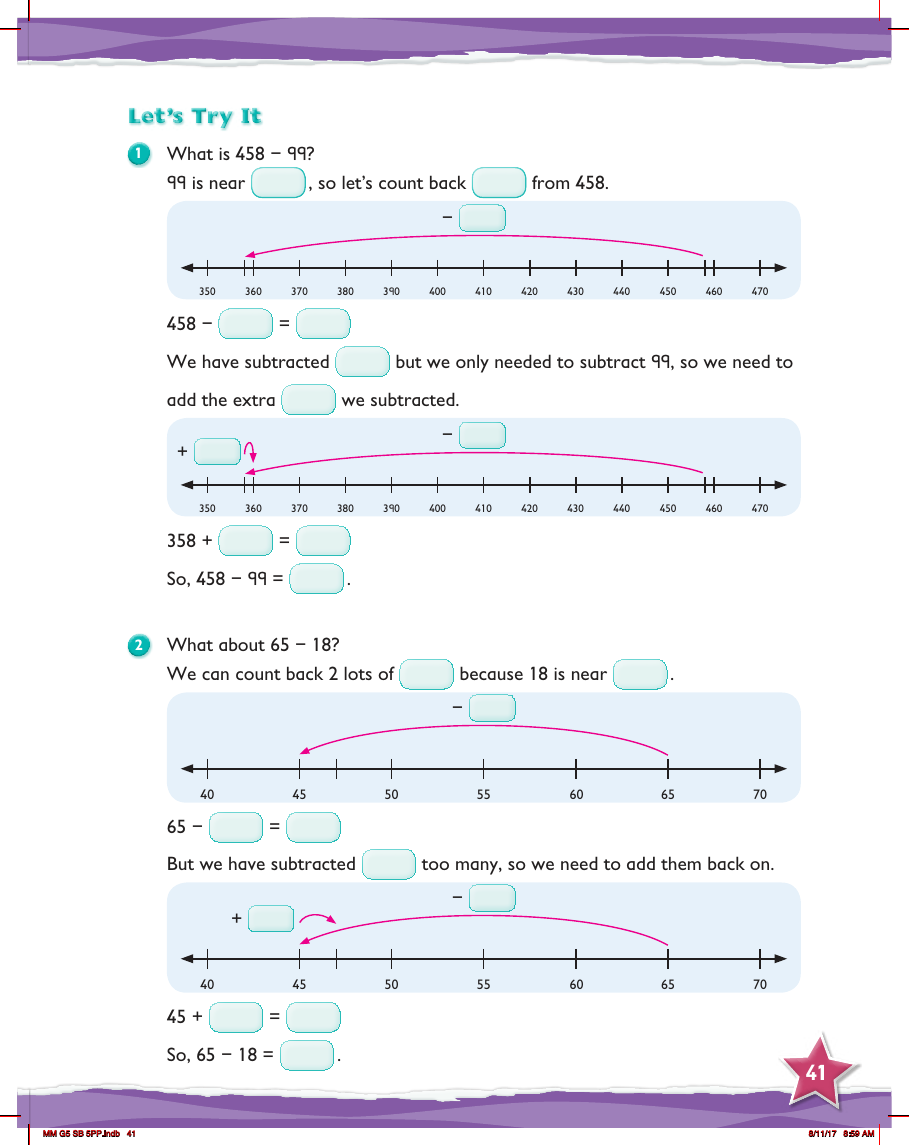 Max Maths, Year 5, Try it, Adding and subtracting near multiples of 10 and 100 (1)