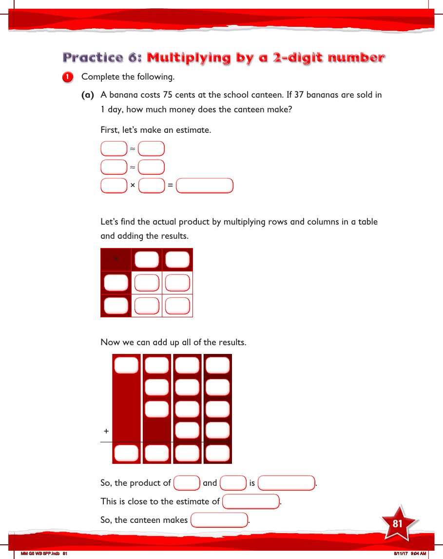 Max Maths, Year 5, Work Book, Multiplying by a 2-digit number