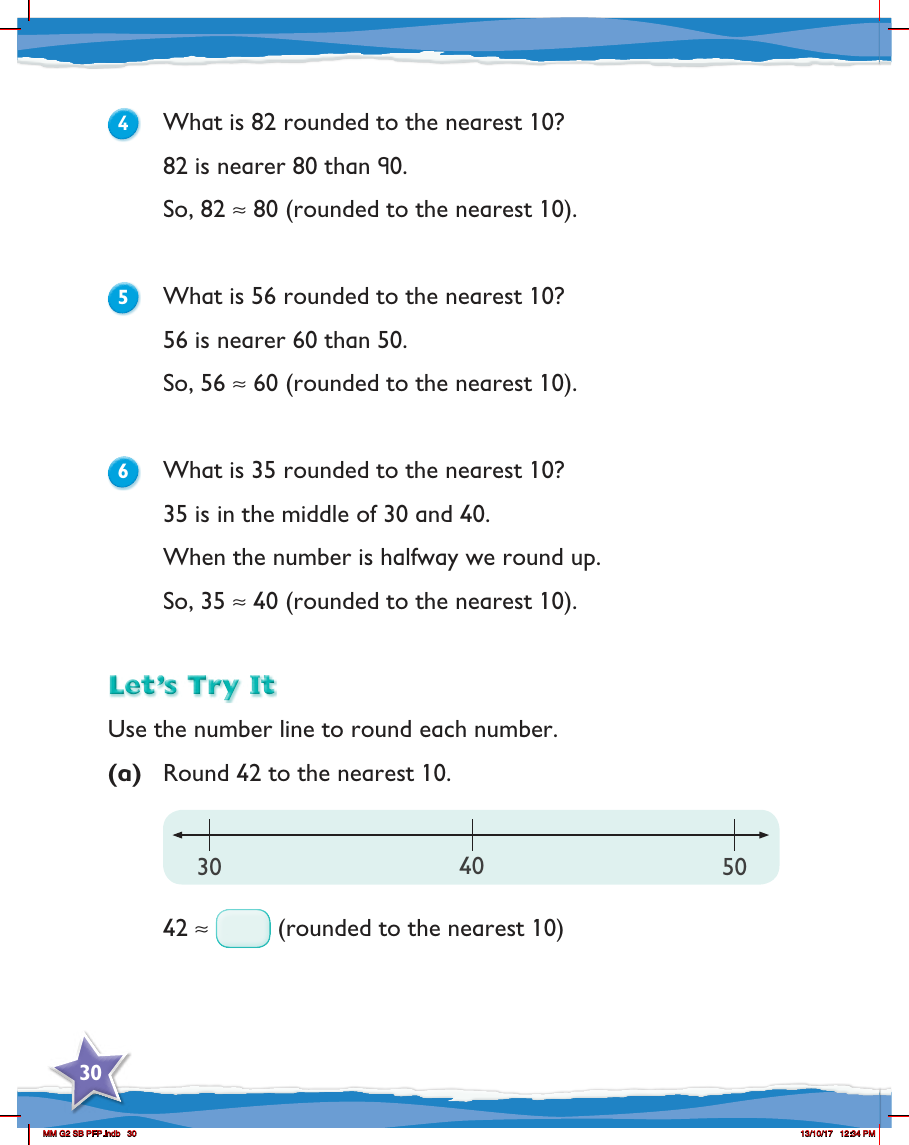 Max Maths, Year 2, Try it, Rounding numbers (1)
