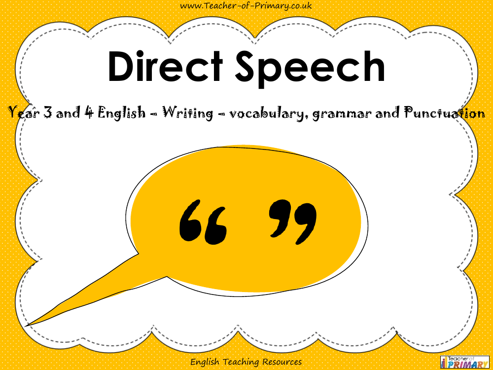 Direct Speech - PowerPoint