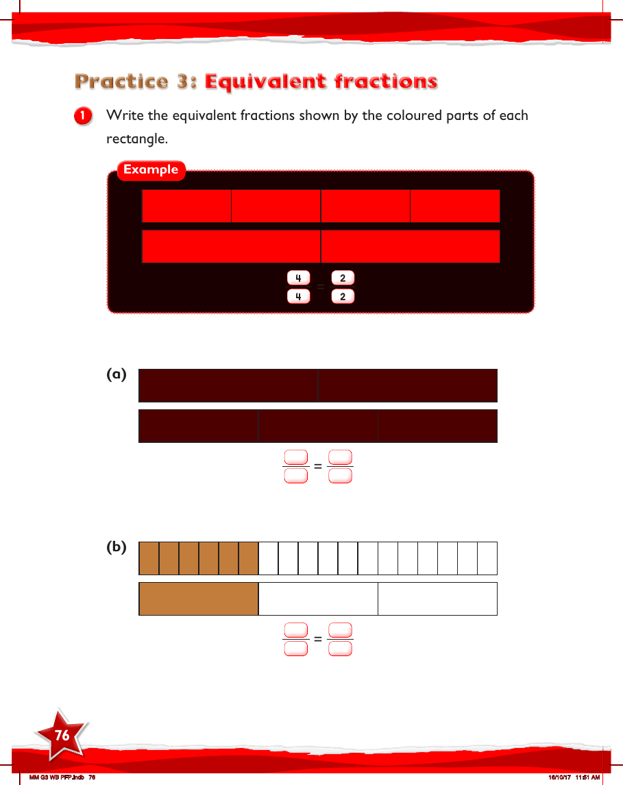 Max Maths, Year 3, Work Book, Equivalent fractions