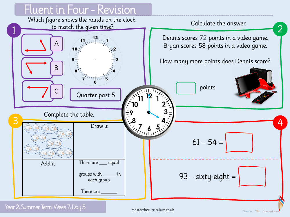 Time - Telling time to 5 minutes - Starter