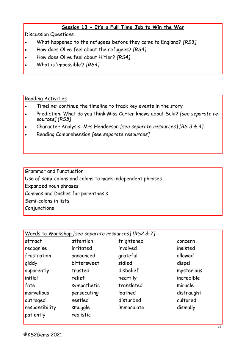 Letters from the Lighthouse - Session 13 - Worksheet