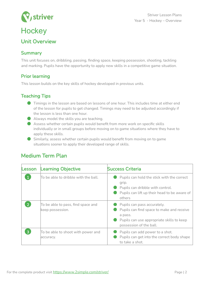 Hockey - Unit Overview