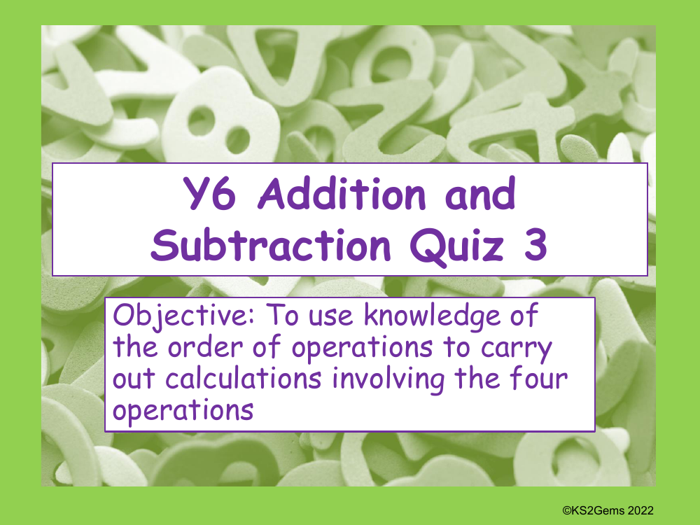 Order of operations Quiz