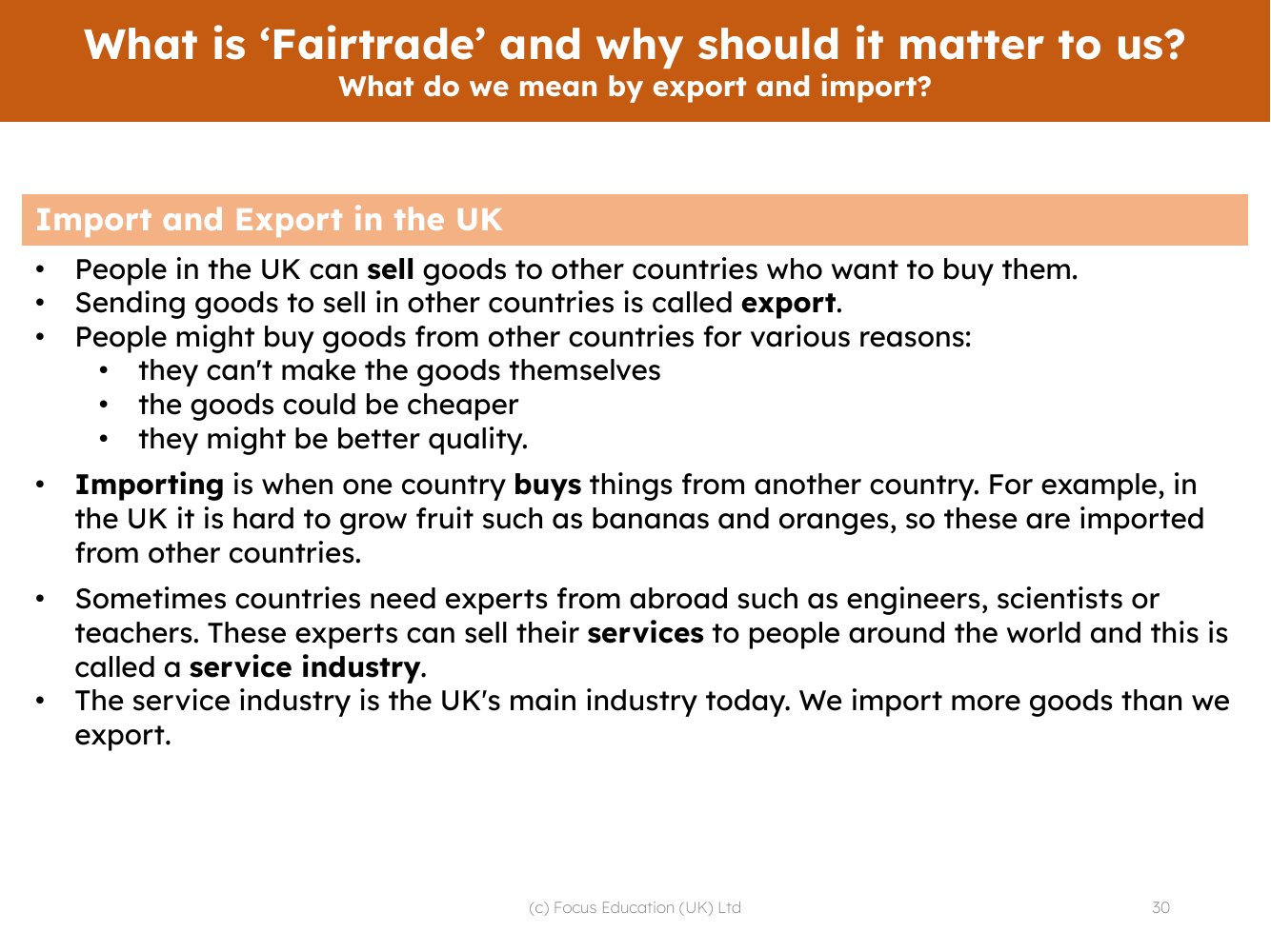 Import and Export in the UK - Info sheet