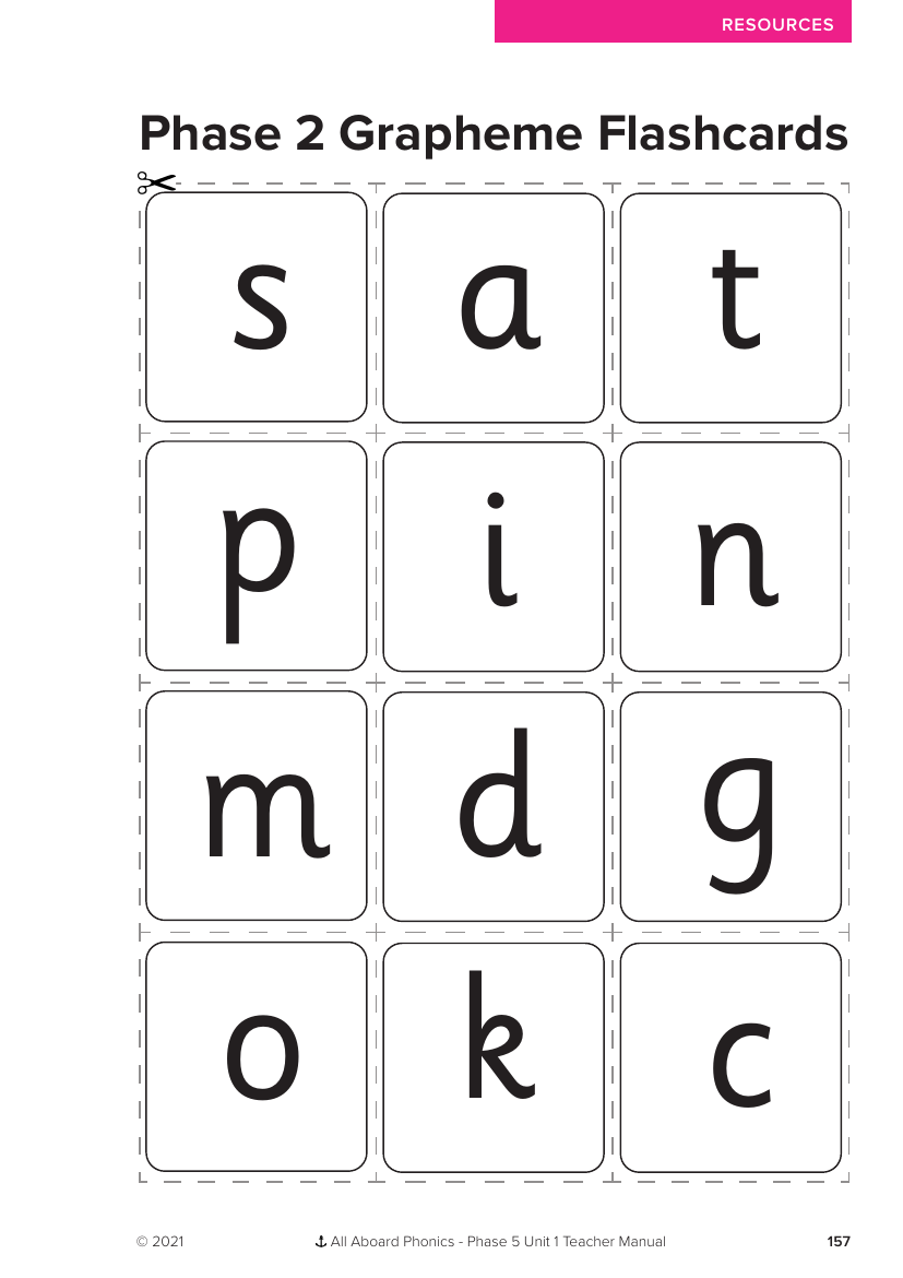 Phase 2 Grapheme Flashcards  - Phonics Phase 5, unit 1 - Resource