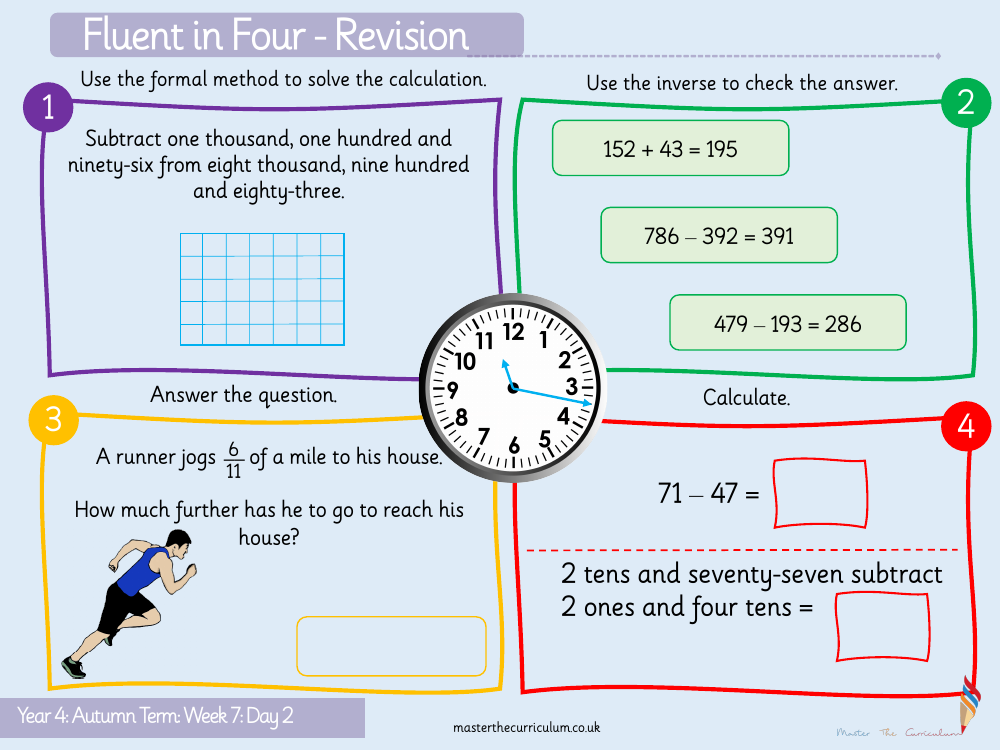 Addition and Subtraction - Efficient subtraction - Starter