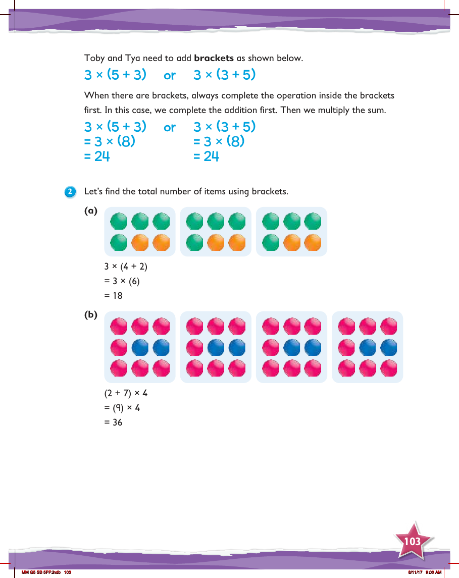 Max Maths, Year 5, Learn together, Mixed operations with a pair of brackets (2)