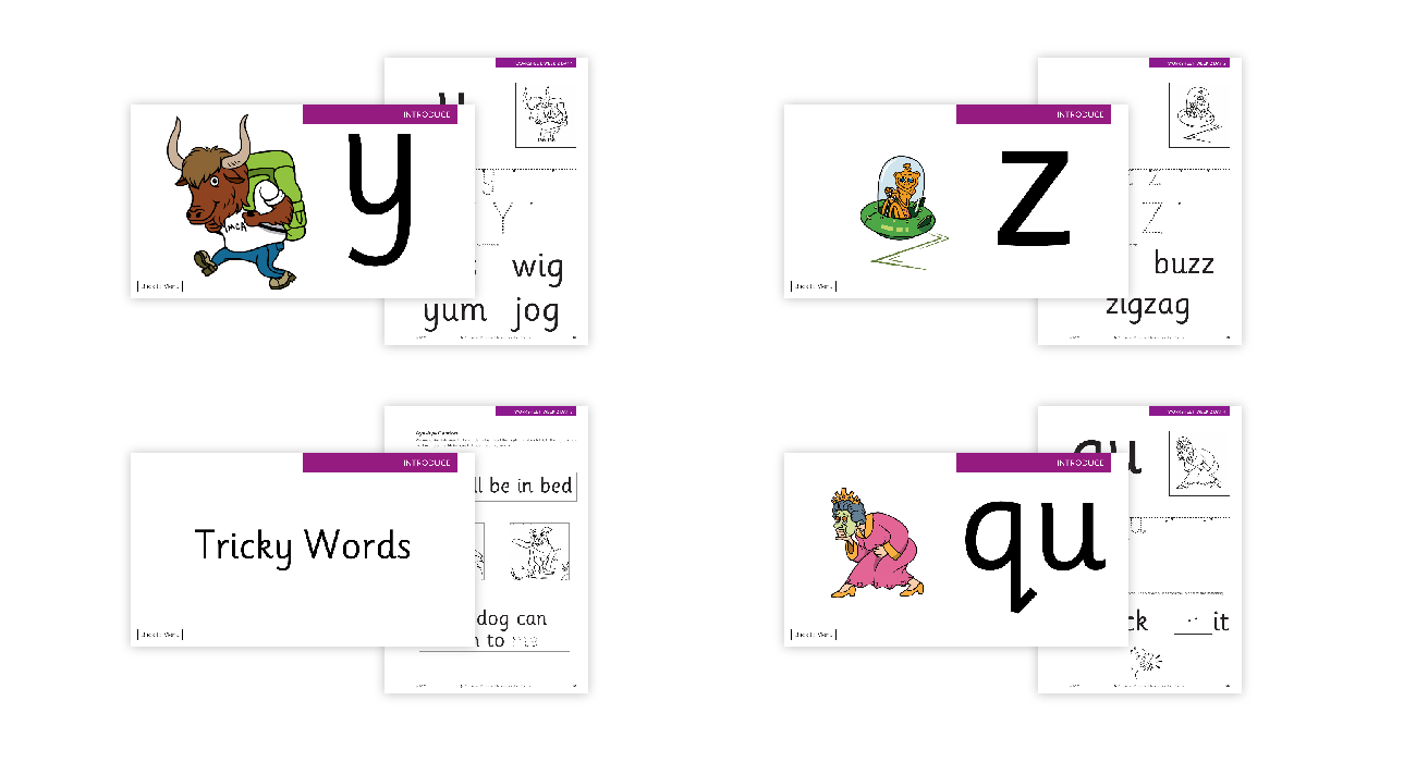 y, z and qu - Phonics Phase 3 - Week 2