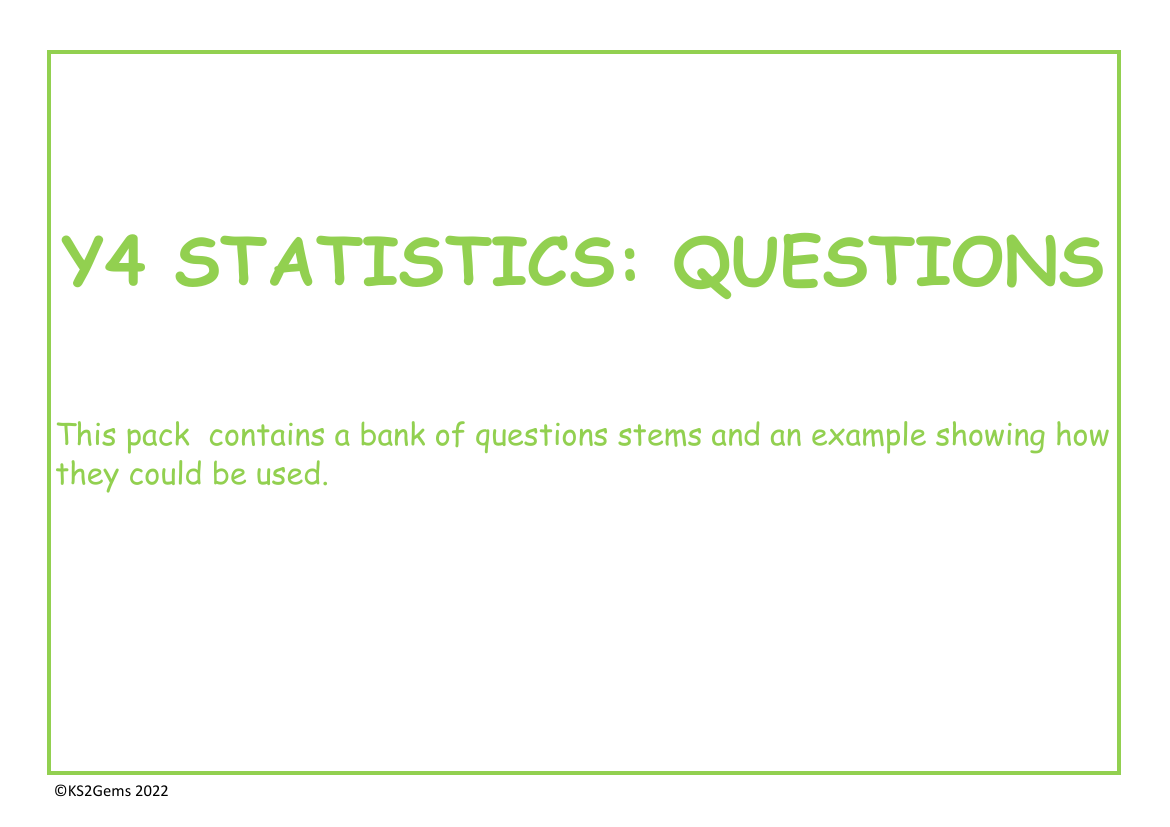 Statistics Question stems